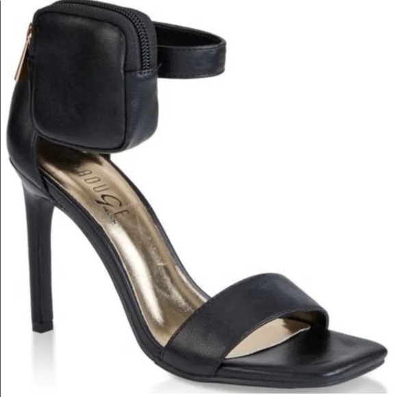 ROUGE Black Stiletto Square Sandals - Picture 1 of 9